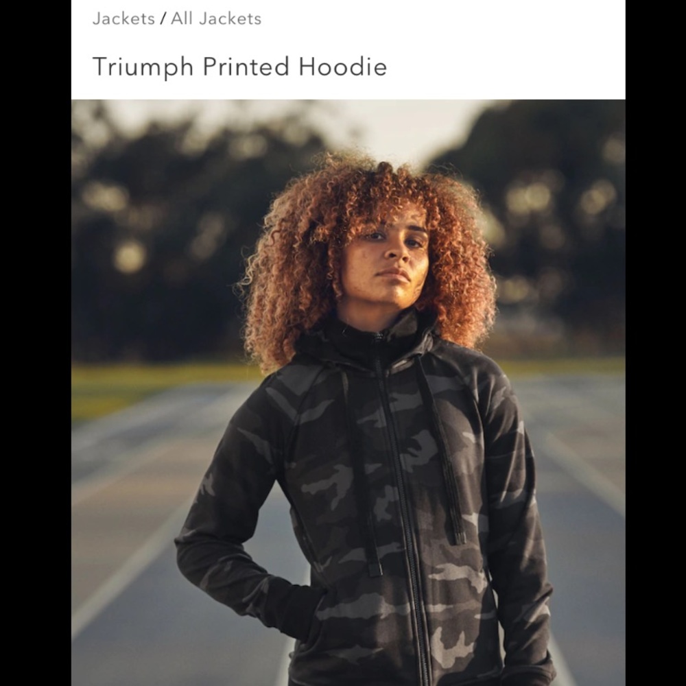NWOT Athleta Triumph Printed Hoodie // Blac… - Picture 6 of 6
